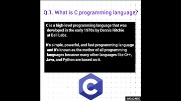 what is C programming language and it