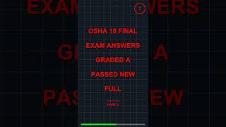 Osha 10 Final Exam Answers Graded A Passed New Ful