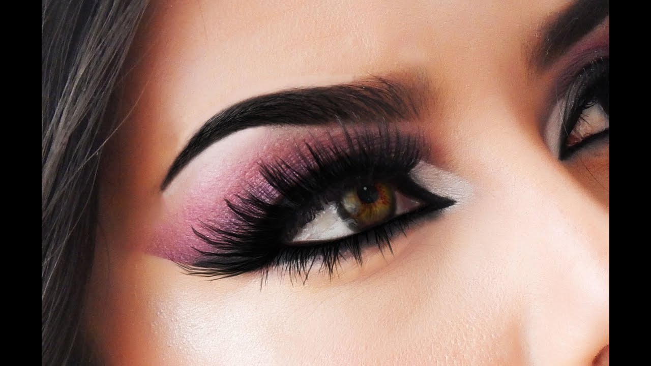 Black And Pink Smokey Eye Makeup - Tutorial