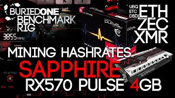 Sapphire RX570 PULSE 4GB Crypto Mining Benchmarks: ETH/UBQ/ZEC/XMR