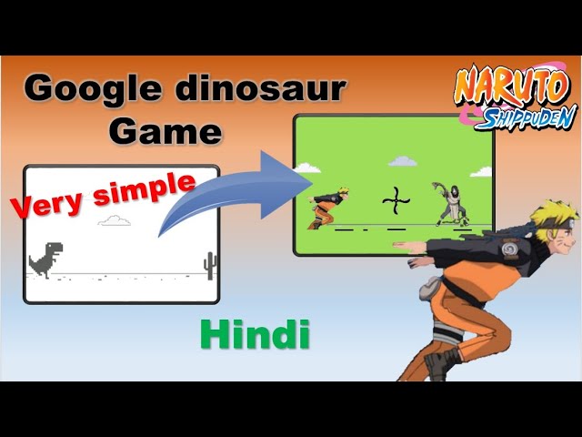 How to change Google dinosaur game to Naruto