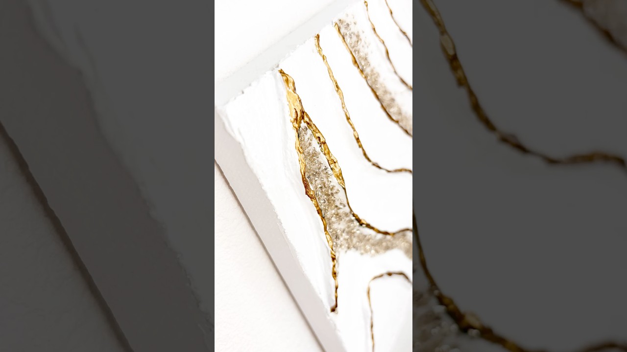 ゴールドラインが美しいテクスチャーアート #art #acrylicpainting