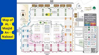 Map of AL - Masjid An - Nabawi and Surrounding Courtyards | Women's Gate Number | Gates Number