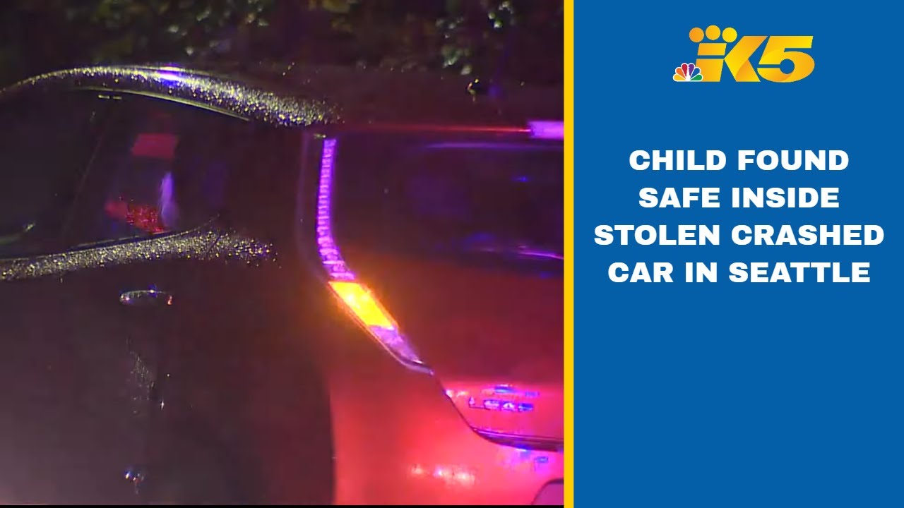 Child found safe inside stolen car that crashed in Seattle - YouTube