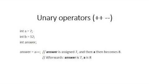Unary Operators