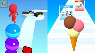 Stack Rider vs Ice Cream Rush ✦ ASMR Gameplay Android iOS • 2048 Number Merge Race Games