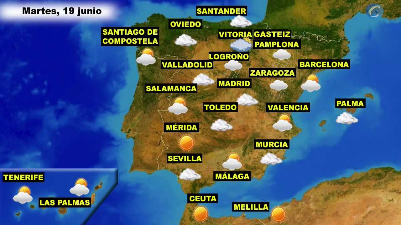 El tiempo en España por CCAA, martes 19, miércoles 20 y ...