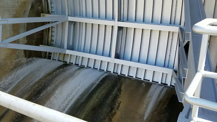 Garrison Dam spillway gates open