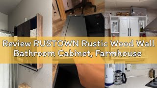 Review Rustown Rustic Wood Wall Bathroom Cabinet, Farmhouse Medicine Cabinet Wall Mounted, Space Sav