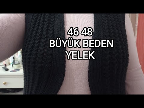 Üç günde yelek örün o kadar kolay iki şiş örgü modeli anlatımı[büyük beden yelek]✔️crochet knitting