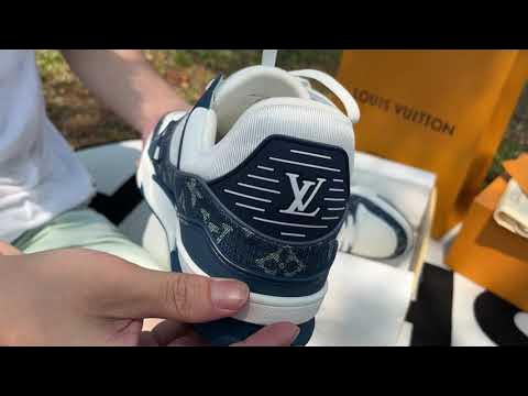 Louis Vuitton Trainer Sneaker In Blue Review & On Foot 