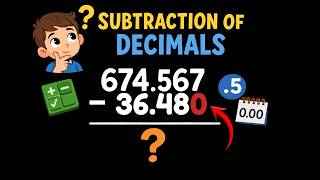 How to subtract decimals? | solve step by step in easy way!