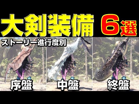 【MHWI】ストーリー進行別に必要な大剣装備の全まとめ!【モンハンワールド】【モンハンアイスボーン】