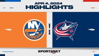 NHL Highlights | Islanders vs. Blue Jackets - April 4, 2024