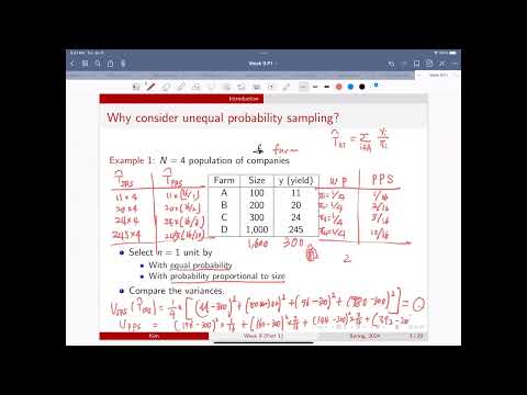 Week 9 (Part 1)  Unequal probability sampling (Part 1)