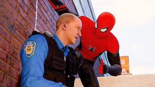 Marvel's Spider-Man - Spider-Man Saves a Police Officer Scene [PS5 4K 60 FPS]