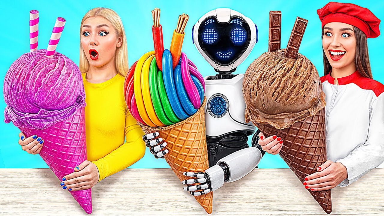 Já vs Robot Kuchařská Výzva | Fantastické Potravinové Hacky Multi DO ...