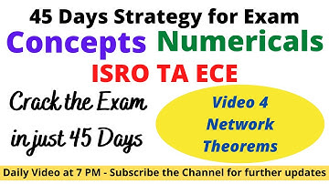 ISRO TA ECE | Daily Video 4 | Network Theorem | 45 Days Strategy | VSSC, HSFC