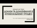 Докази та доказування у кримінальному процесі