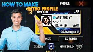 How to Make the Intro profile I'd edit make it to ARIF SMG STYLE