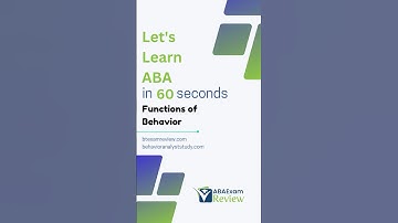 Behavior Function- Learn Applied Behavior Analysis in 60 Seconds |ABA Exam Review #rbtexam #bcbaexam
