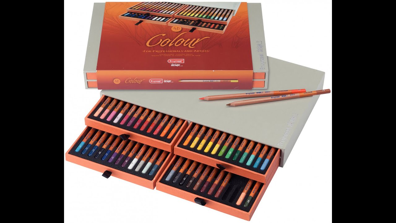 bruynzeel design colored pencils set of 48 closeup swatches