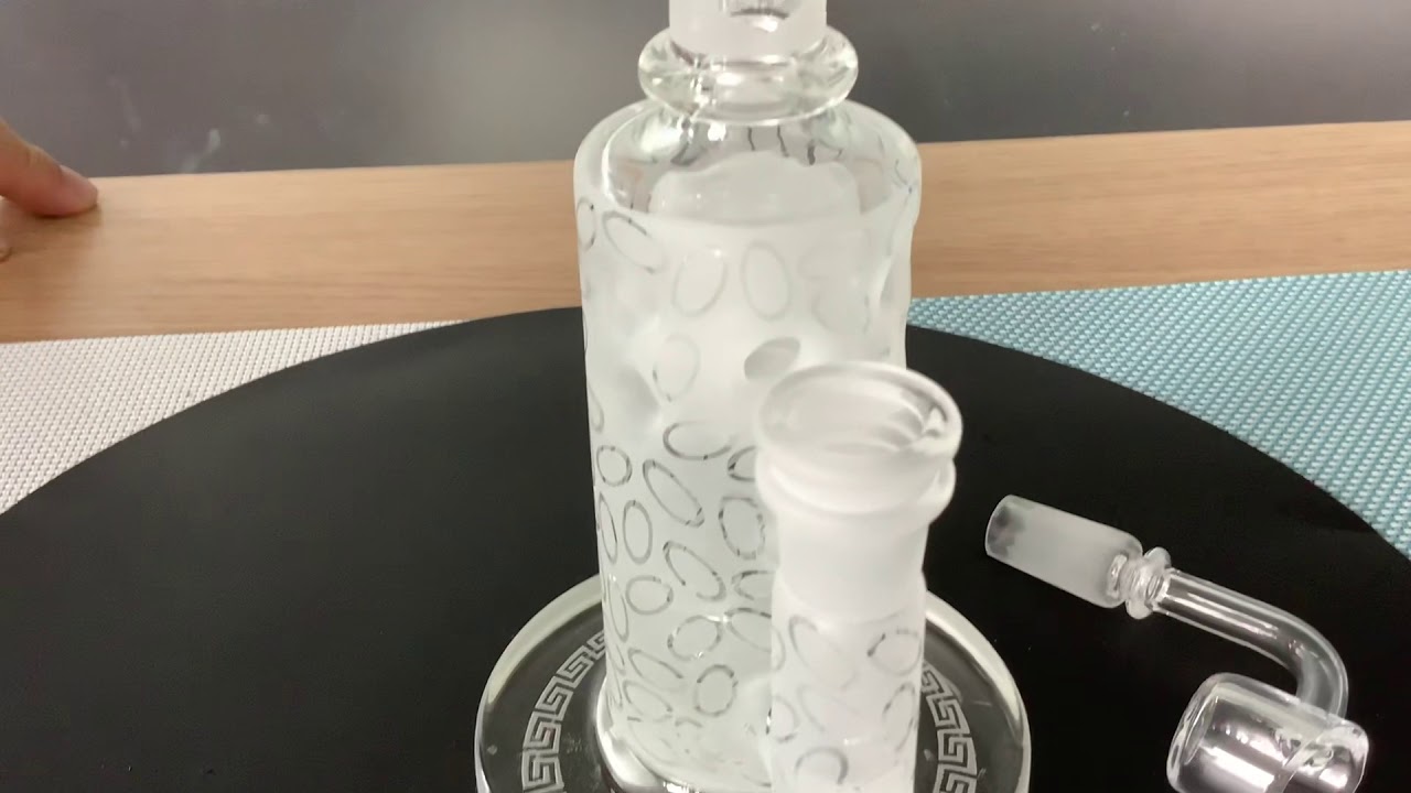 GB321 6.69 inch frosted Oval straight fab dab rig with SOL perc joint 14.5mm