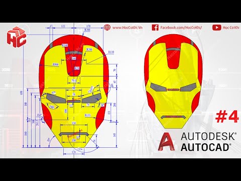 [hoccokhi] Bài tập autocad nâng cao - bài 04 | hướng dẫn vẽ người sắt (IRON MAN)