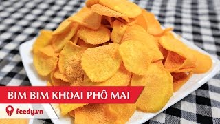 Hướng dẫn cách làm bim bim khoai lang phô mai - Sweet potato snack with cheese
