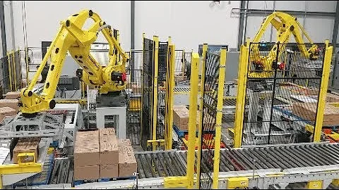 Multi-line Robotic Palletizing and Stretch Wrapping System – StrongPoint Automation