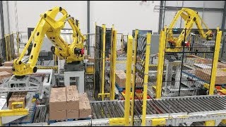 Multiline Robotic Palletizing and Stretch Wrapping System – StrongPoint Automation