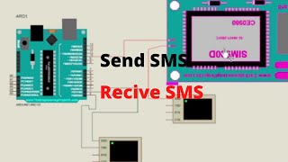 Send and Recive SMS using GSM module with arduino on proteus software || with source code || 2024