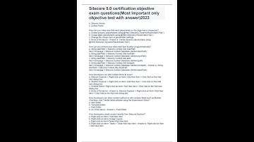 Sitecore 9 0 certification objective exam questionsMost Important only objective test with answer