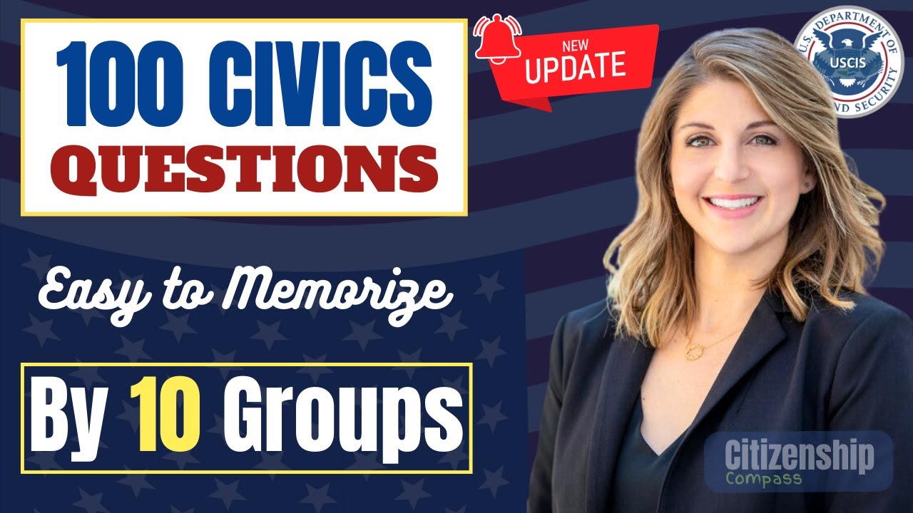 100 Civics Questions by 10 Groups for US Citizenship interview 2024 ...