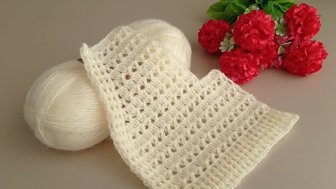 Sadece 2 sıra! çok basit model Tığ işi yelek etol şal kol yaka kesimi✔️Crochet stitch Стежок крючком