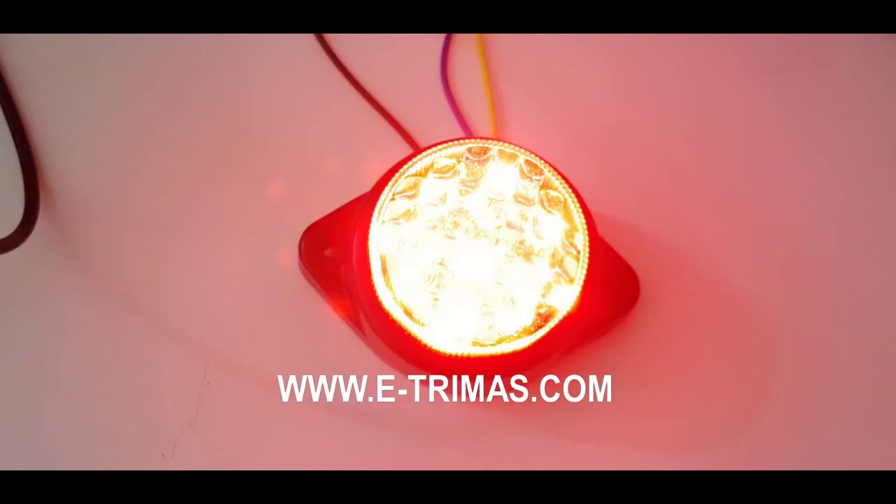 LED Diamond Style Round Side Marker Flash Light Lamp Lorry Truck Trailer