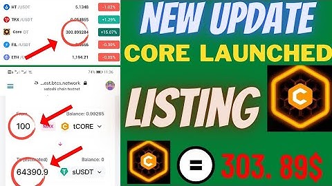 Satoshi Core Mining New update|mainnet Lunched|Core withdraw|Core Listing|Core price =302.89$