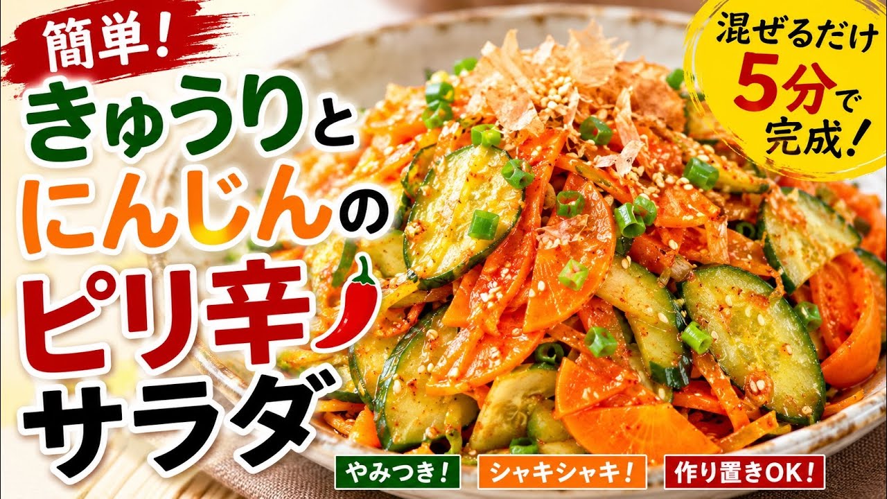 主菜 Easy Spicy Cucumber and Carrot Salad | Just Mix and Serve! - YouTube