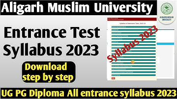 AMU Entrance syllabus 2023 AMU BA Bsc Bcom Btech Ballb PG (all)syllabus 2023 AMU Admission form 2023
