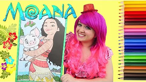 Coloring Moana & Pua Disney Moana GIANT Coloring Book Page Colored Pencil | KiMMi THE CLOWN