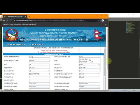Online Driving License form fill up in 10 sec using Python