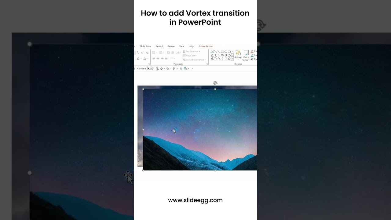How  to add Vortex Transition  in PowerPoint