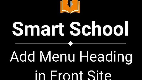 Add Menu Heading in Front Site