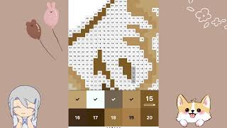 Coloring Pixels By Numbers Corgi Dog