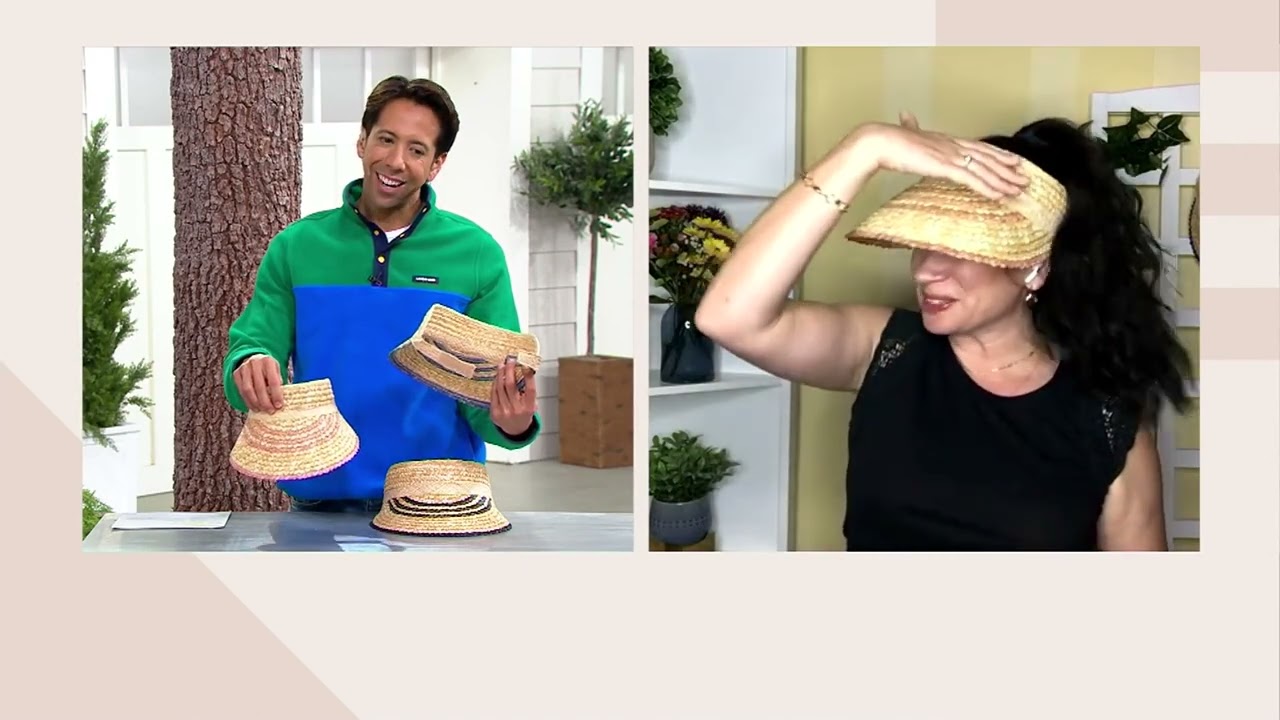 San Diego Hat Co. 4.25" Striped Brim Sun Visor with UPF 50 on QVC