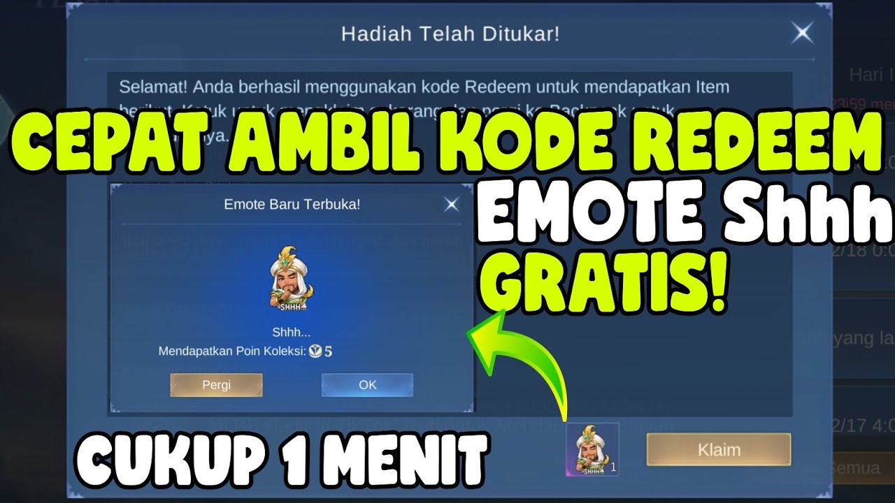 CUKUP 1 MENIT! KODE REDEEM BATTLE EMOTE SHHH MOBILE LEGENDS GRATIS EVENT GOLDEN MONTH 2026