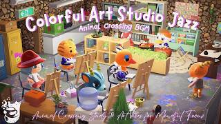 Colorful Art Studio Jazz ✨ 🎨 Animal Crossing Study & Art Vibes for Mindful Focus