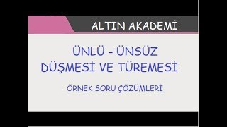 Ünlü Ve Ünsüz Düşmesi̇-Türemesi̇ Ses Olaylari