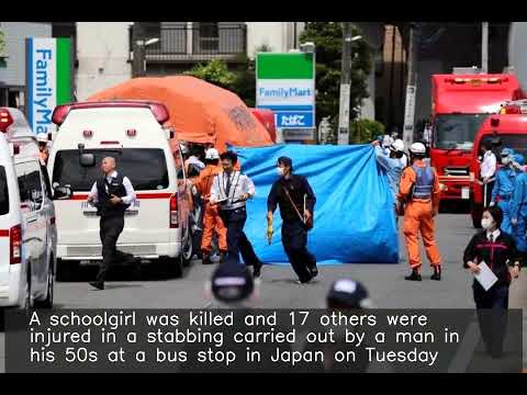 Schoolgirl killed as man stabs 18 people at Japan bus stop