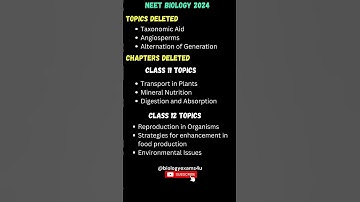 List of Deleted Topics from NEET Biology 2024